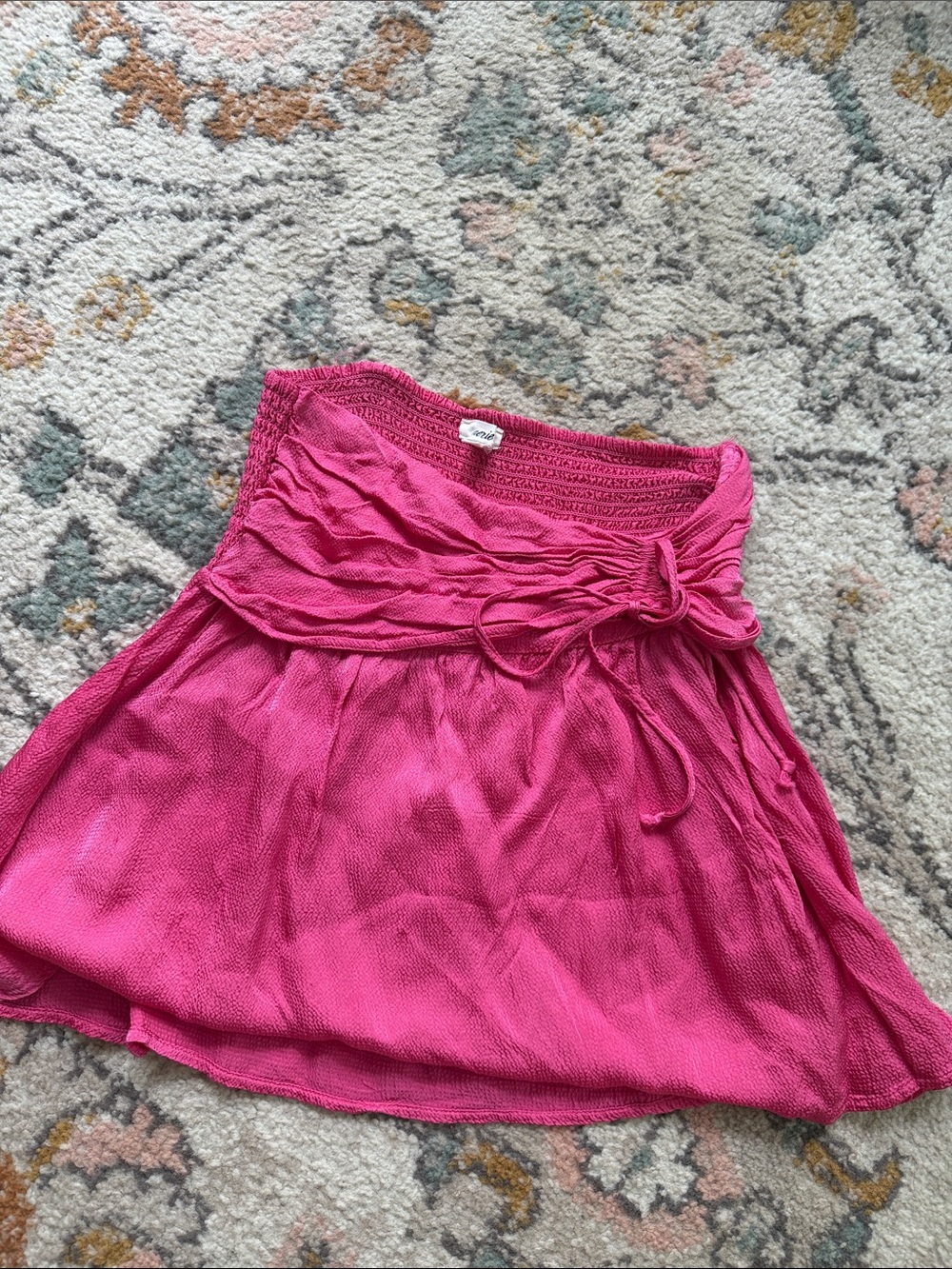 aerie Hot Pink Wrap Mini Skirt with Tie Waist